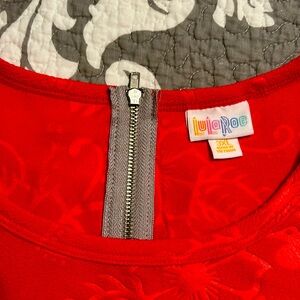 Lula roe Fit and Flare dress. 3xl cute floral embossed coral shade